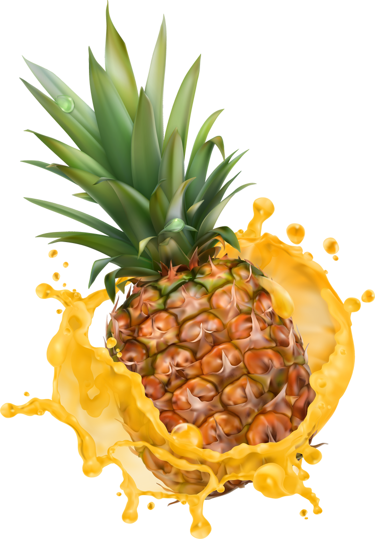 Realistic pineapple juice splash 3d icon